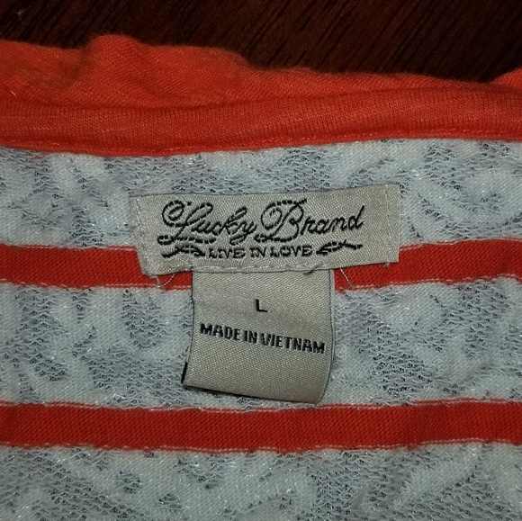 Lucky Brand Lace Muscle Tee Size Large - Picture 3 of 3